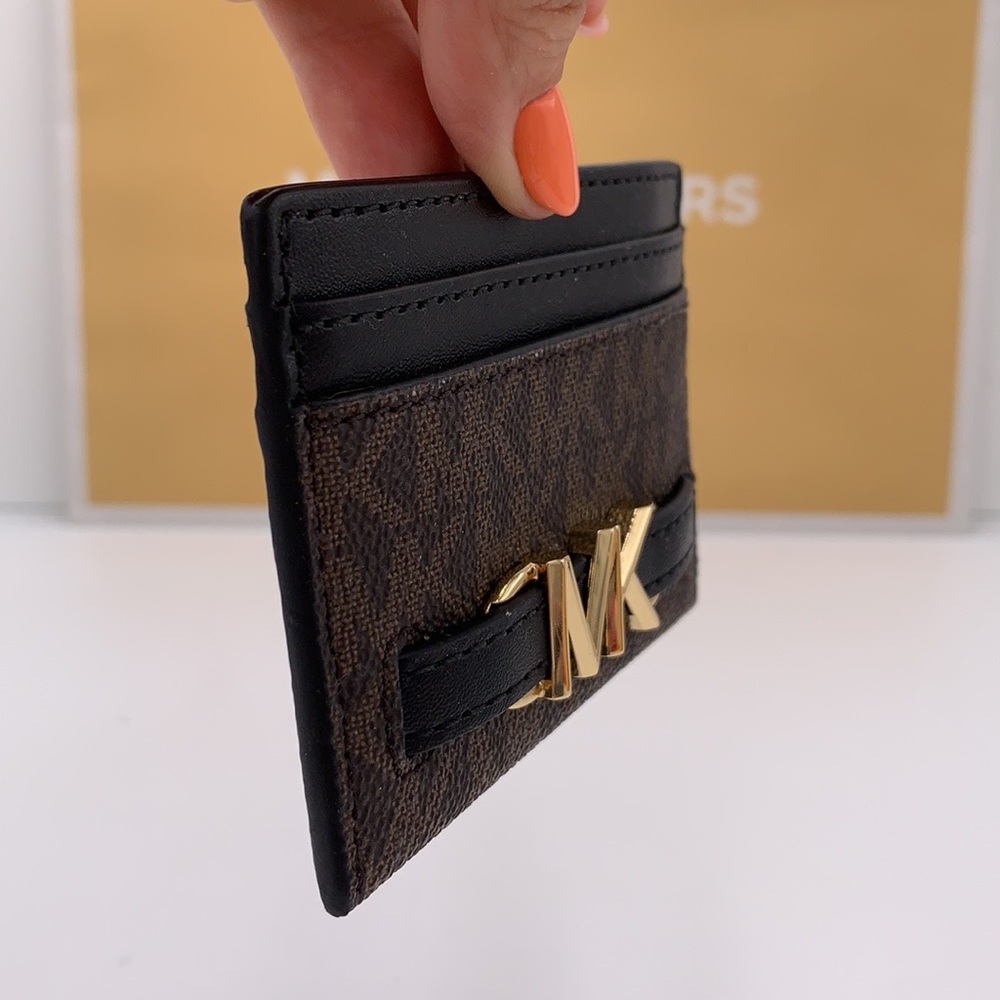 MICHAEL KORS Reed Large Card Holder Case Wallet Brown /Black MK NWT - Picture 6 of 9